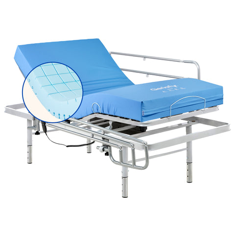 Pack Cama Articulada regulable en altura con Colchón Impermeable Origin HR (80x190 cm, barandillas)