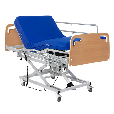 Cama do hospital ajustável em altura com lados, colchão de saúde e cabeceira e Footboard