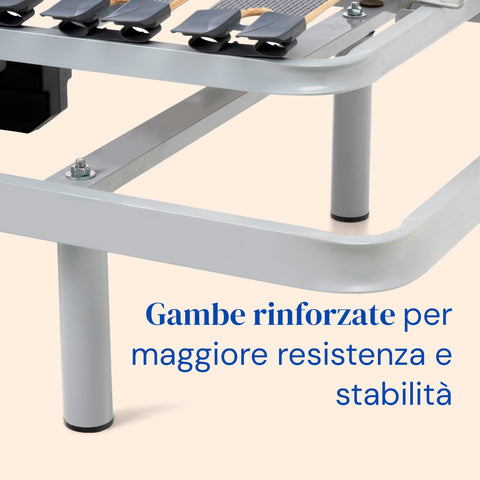 Letto ortopedico elettrico compatto  | Telecomando Wireless | Sponde letto - 80x200 cm