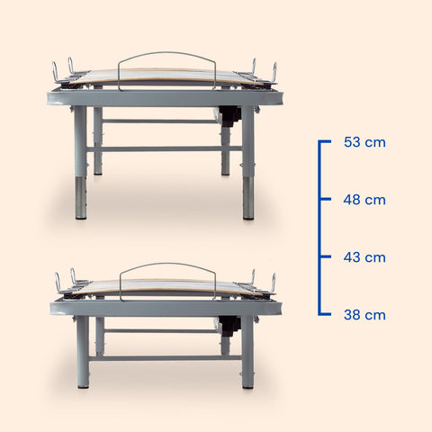 Letto ortopedico elettrico compatto con piedi regolabili | Telecomando Wireless - 90x200 cm