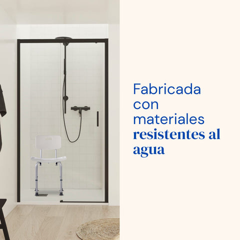 Silla de ducha con respaldo y regulable en altura