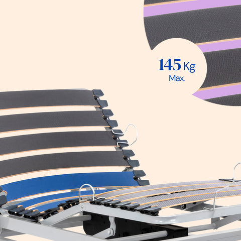 Cama articulada hospitalar com carrinho elevatório e grades - 105x190 cm