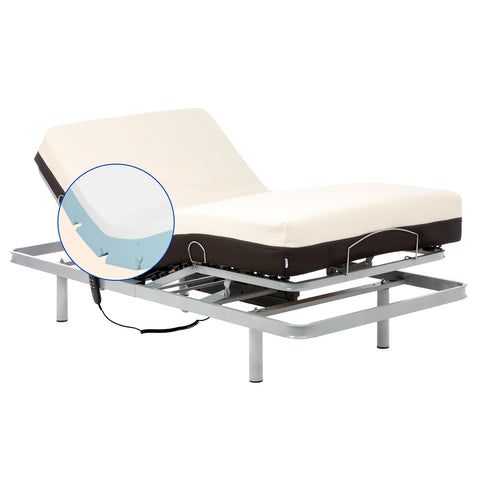 Geriafy - Pack Letto elettrico con Materasso Ortopedico Memory foam Cotone (80x190 cm, Gambe fisse)