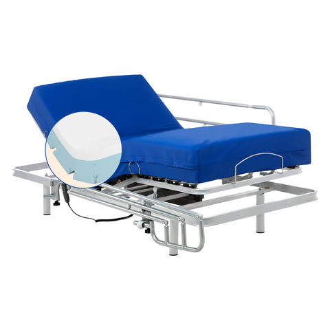 Letto ospedaliero con materasso sanitario viscoelastico plus e sponde letto - 80x200 cm