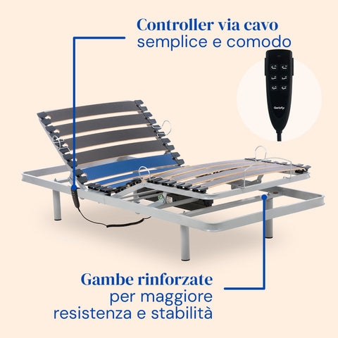 Letto ospedale con materasso sanitario viscoelastico e sponde letto