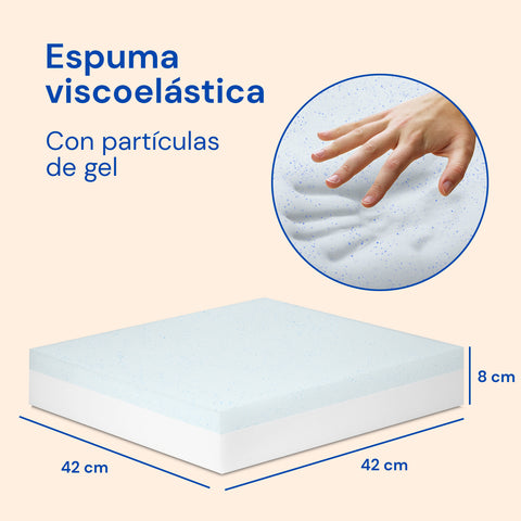Almofada anti-escaras viscoelástica impermeável e respirável